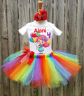 Cute Birthday Balloons Custom Name Personalized Birthday Tutu Outfit Set Dress