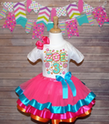 Cute Candy Lollipops Custom Name Personalized Birthday Ribbon Sewn Tutu Outfit Set Dress