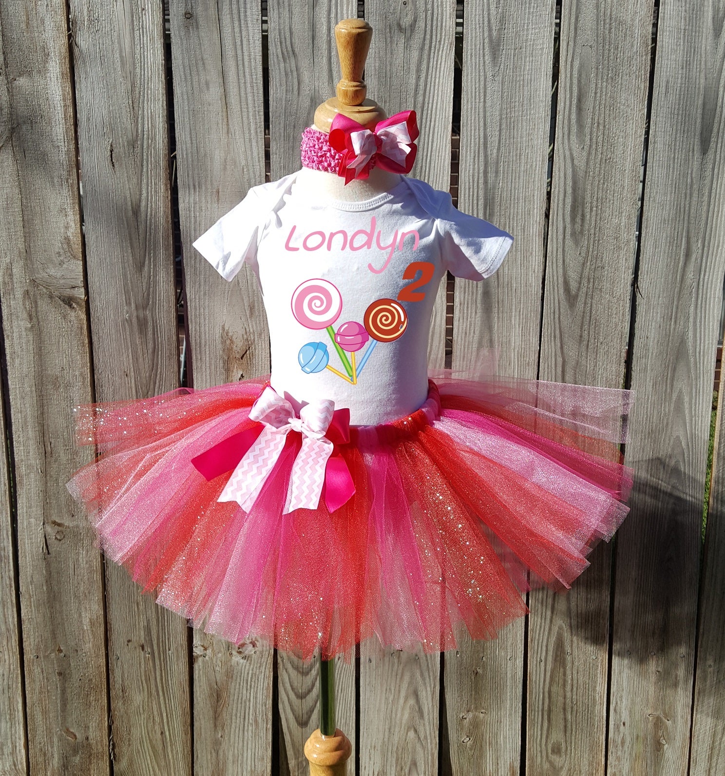 Cute Lollipops Custom Name Personalized Birthday Tutu Outfit Set Dress