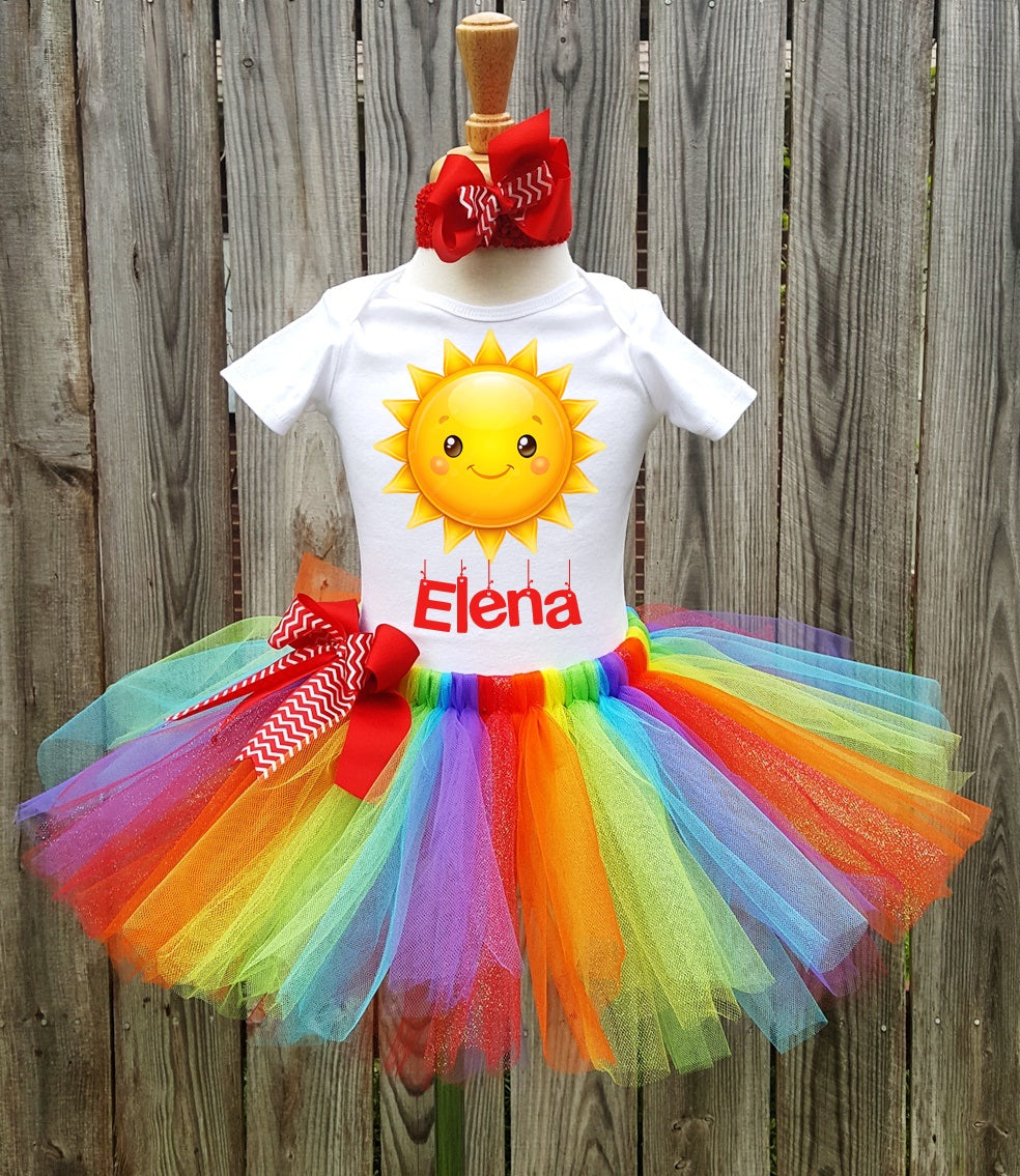 Cute Little Sun Custom Name Personalized Tutu Outfit Set Dress